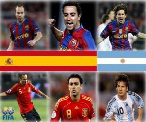Puzzle Υποψηφιότητα για Χρυσή Μπάλα FIFA d&#039;Or 2010 (Andrés Iniesta, Xavi Hernández, Lionel Messi)
